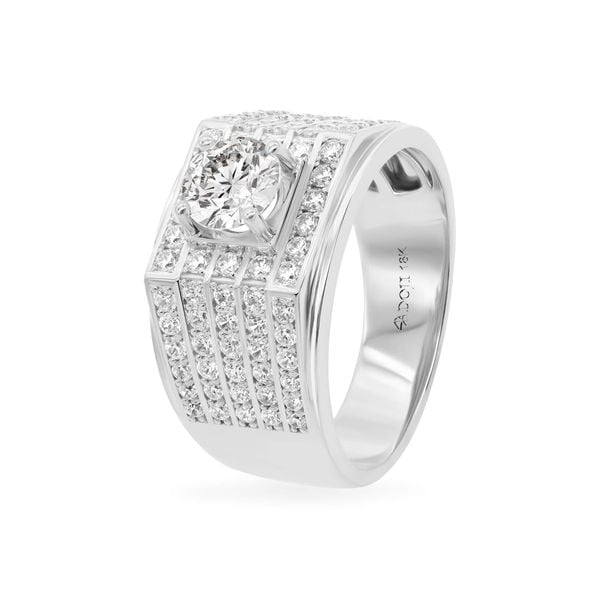 Nhẫn vàng trắng 18K gắn đá CZ DOJI AMRM400159D2CZ1