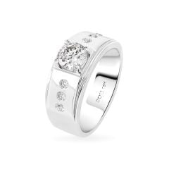 Nhẫn vàng trắng 18K gắn đá CZ DOJI AMRM400225D2CZ1