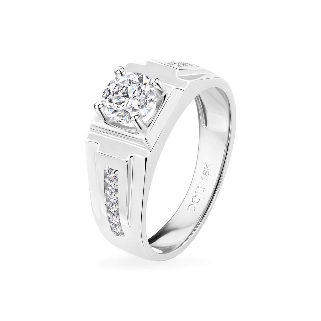 Nhẫn vàng trắng 18K gắn đá CZ DOJI AMRM400481D2CZ1 