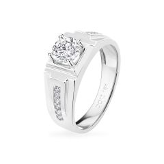 Nhẫn vàng trắng 18K gắn đá CZ DOJI AMRM400481D2CZ1