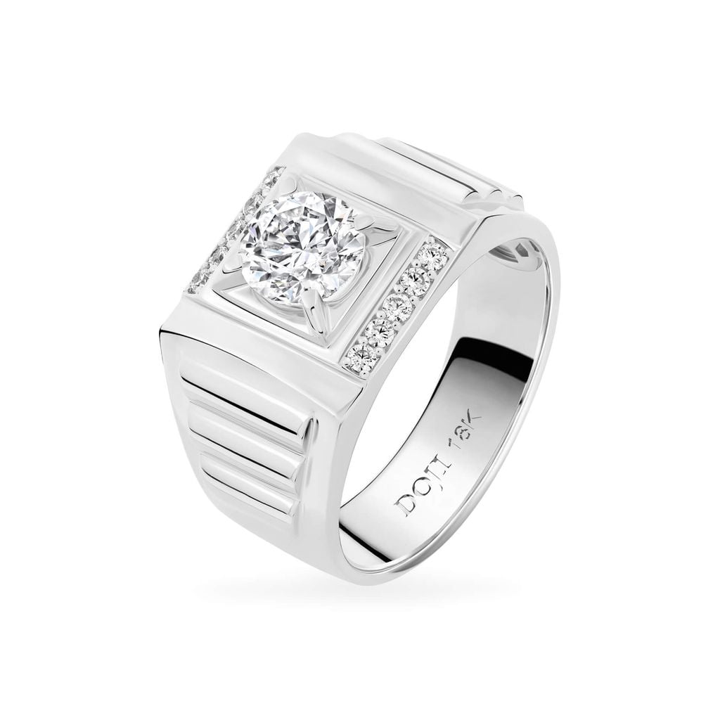 Nhẫn vàng trắng 18K gắn đá CZ DOJI AMRM500256D2CZ1 