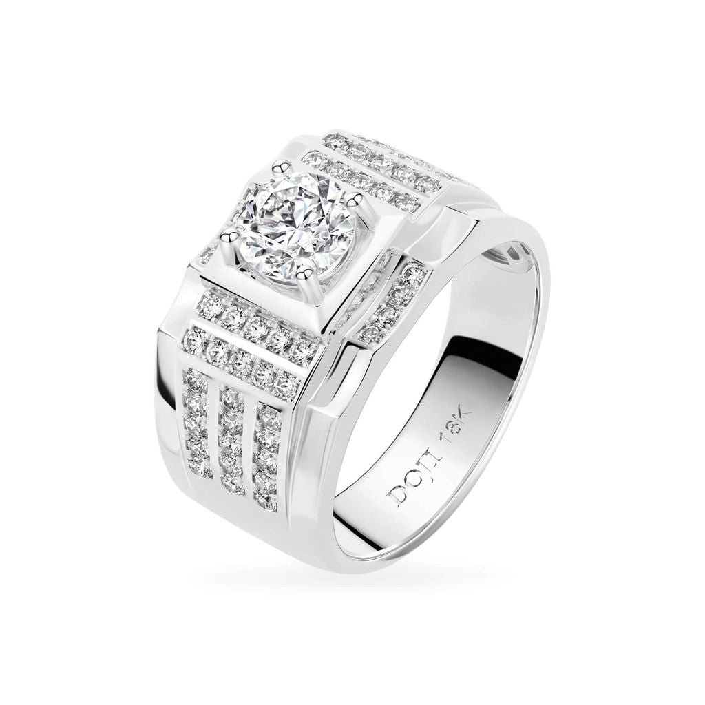 Nhẫn vàng trắng 18K gắn đá CZ DOJI AMRM500279D2CZ1 
