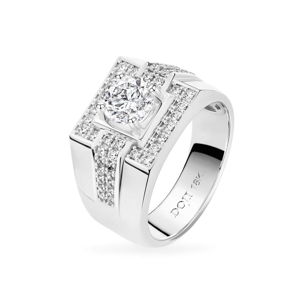 Nhẫn vàng trắng 18K gắn đá CZ DOJI AMRM500303D2CZ1 