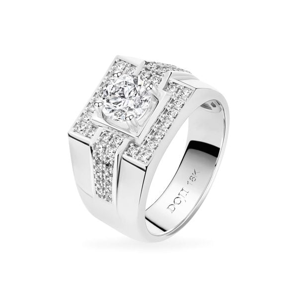 Nhẫn vàng trắng 18K gắn đá CZ DOJI AMRM500303D2CZ1