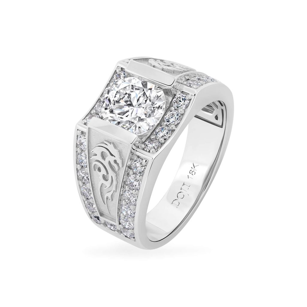 Nhẫn vàng trắng 18K gắn đá CZ DOJI AMRM600431D2CZ1 