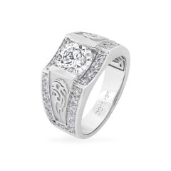 Nhẫn vàng trắng 18K gắn đá CZ DOJI AMRM600431D2CZ1