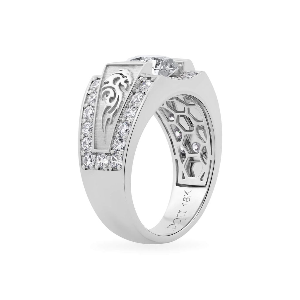 Nhẫn vàng trắng 18K gắn đá CZ DOJI AMRM600431D2CZ1 