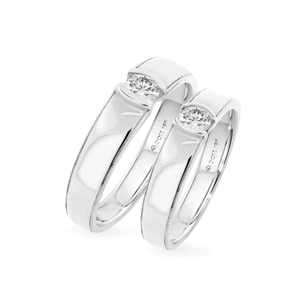 Nhẫn cưới 18K DOJI AWMF000009D2NN1 - AWFF000009D2NN1 