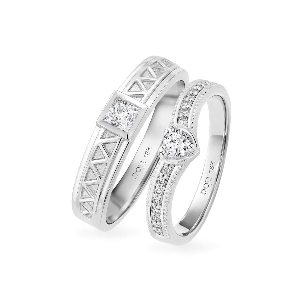 Nhẫn cưới 18K DOJI AWMF010006D2NN1 - AWFF010006D2NN1 