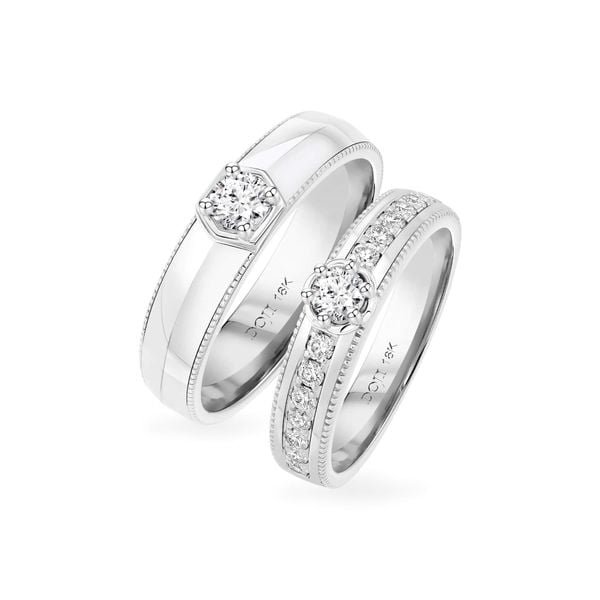 Nhẫn cưới 18K DOJI AWMF010009D2NN1 - AWFF010009D2NN1