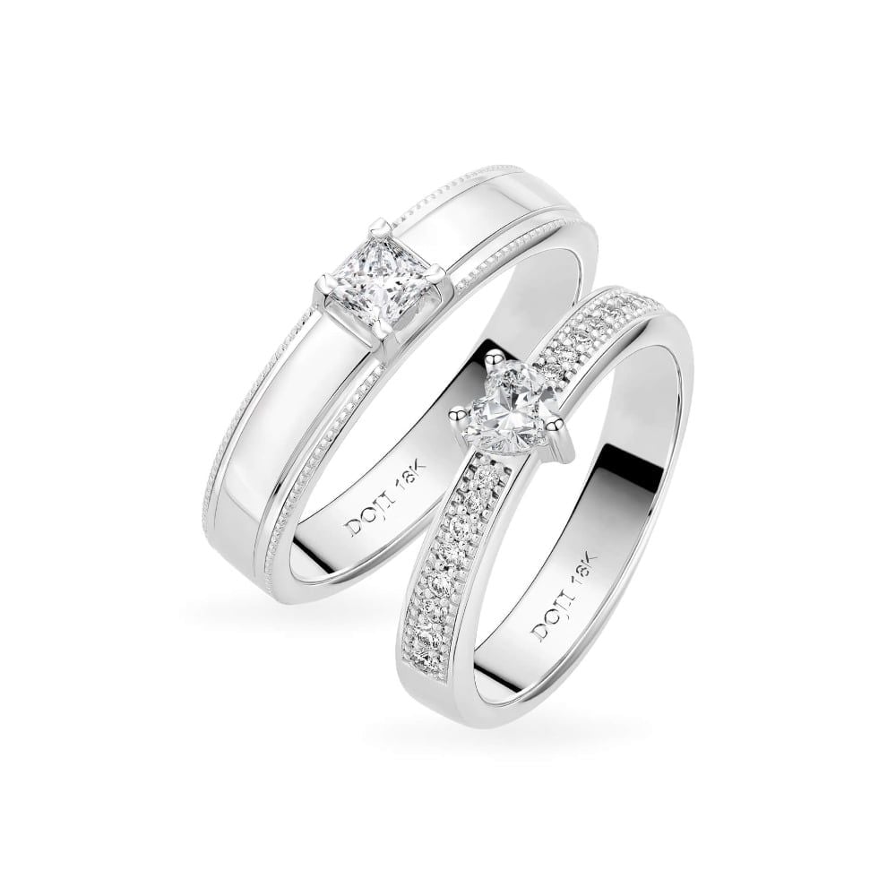 Nhẫn cưới 18K DOJI AWMF010011D2NN1 - AWFF010011D2NN1 
