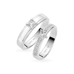 Nhẫn cưới 18K DOJI AWMF010011D2NN1 - AWFF010011D2NN1