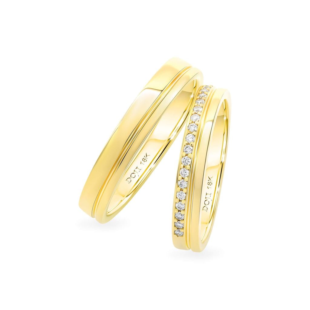 Nhẫn cưới 14K DOJI AWMG011577F1KK1 - AWFG011577F1ML1 