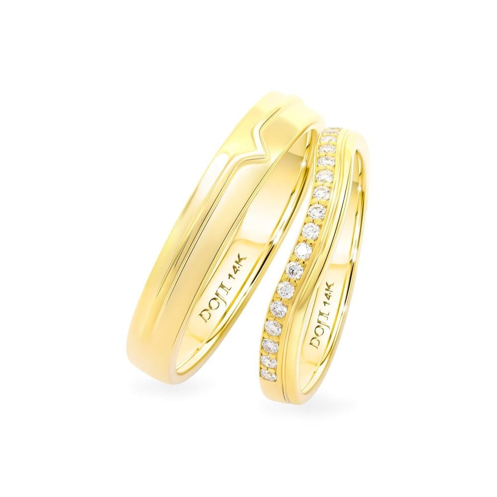 Nhẫn cưới 14K DOJI AWMG011589F1KK1 - AWFG011589F1ML1 