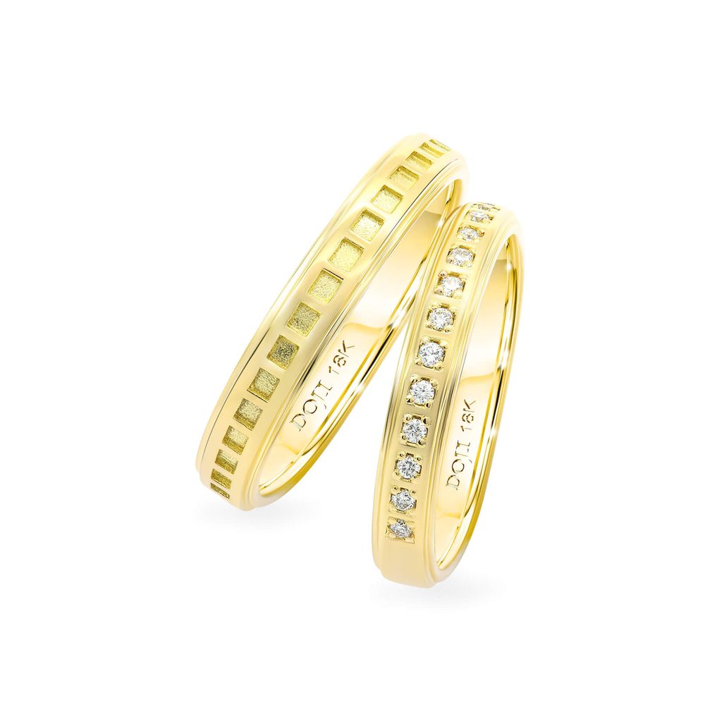 Nhẫn cưới 14K DOJI AWMG011590F1KK1 - AWFG011590F1ML1 