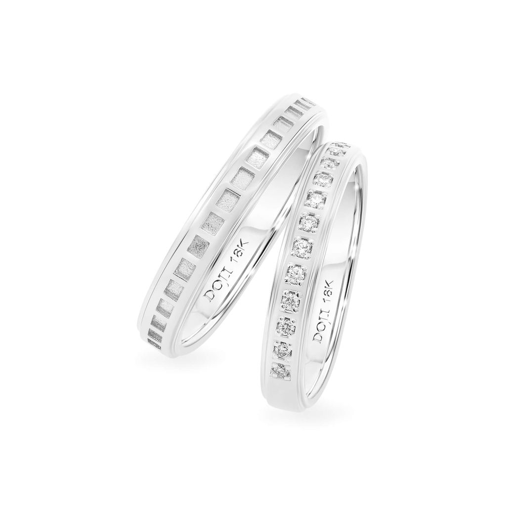 Nhẫn cưới 14K DOJI AWMG011590F2KK1 - AWFG011590F2ML1 