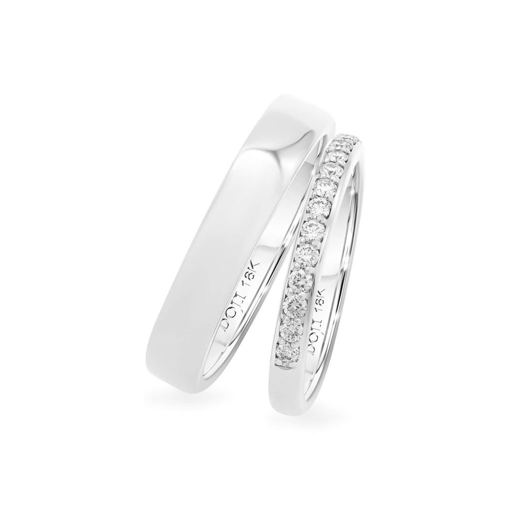 Nhẫn cưới 14K DOJI AWMG011593F2KK1 - AWFG011593F2ML1 