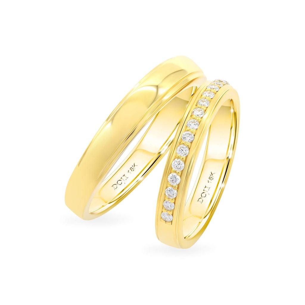 Nhẫn cưới 14K DOJI AWMG111409F1KK1 - AWFG111409F1ML1 