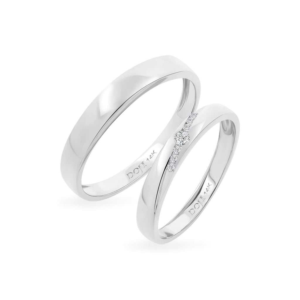 Nhẫn cưới 14K DOJI AWMG111855F2KK1 - AWFG111855F2ML1 