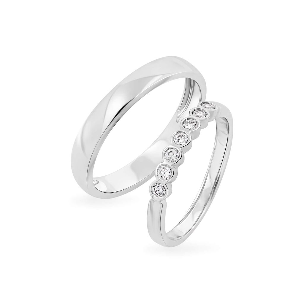 Nhẫn cưới 14K DOJI AWMG111860F2KK1 - AWFG111860F2ML1 