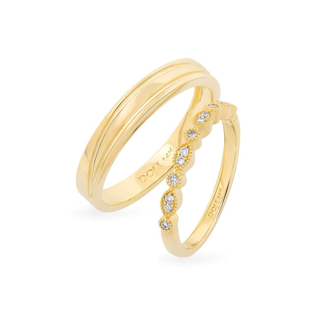 Nhẫn cưới 14K DOJI AWMG111862F1KK1 - AWFG111862F1ML1 