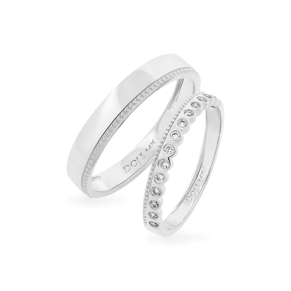 Nhẫn cưới 14K DOJI AWMG111863F2KK1 - AWFG111863F2ML1