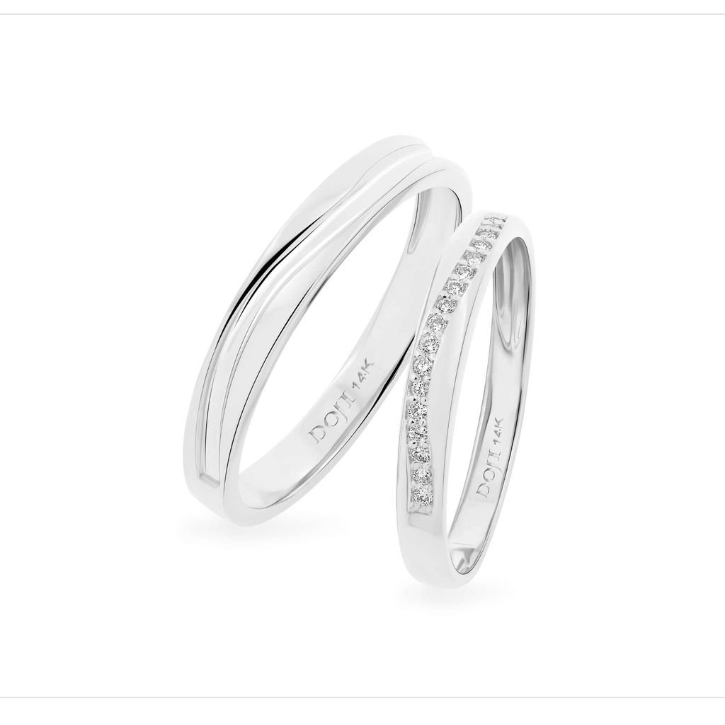 Nhẫn cưới 14K DOJI AWMG111871F2KK1 - AWFG111871F2ML1 