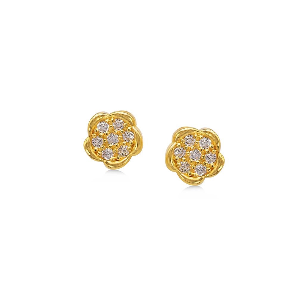 Hoa tai vàng 24K gắn đá CZ DOJI BLE0004200A1CZ1 