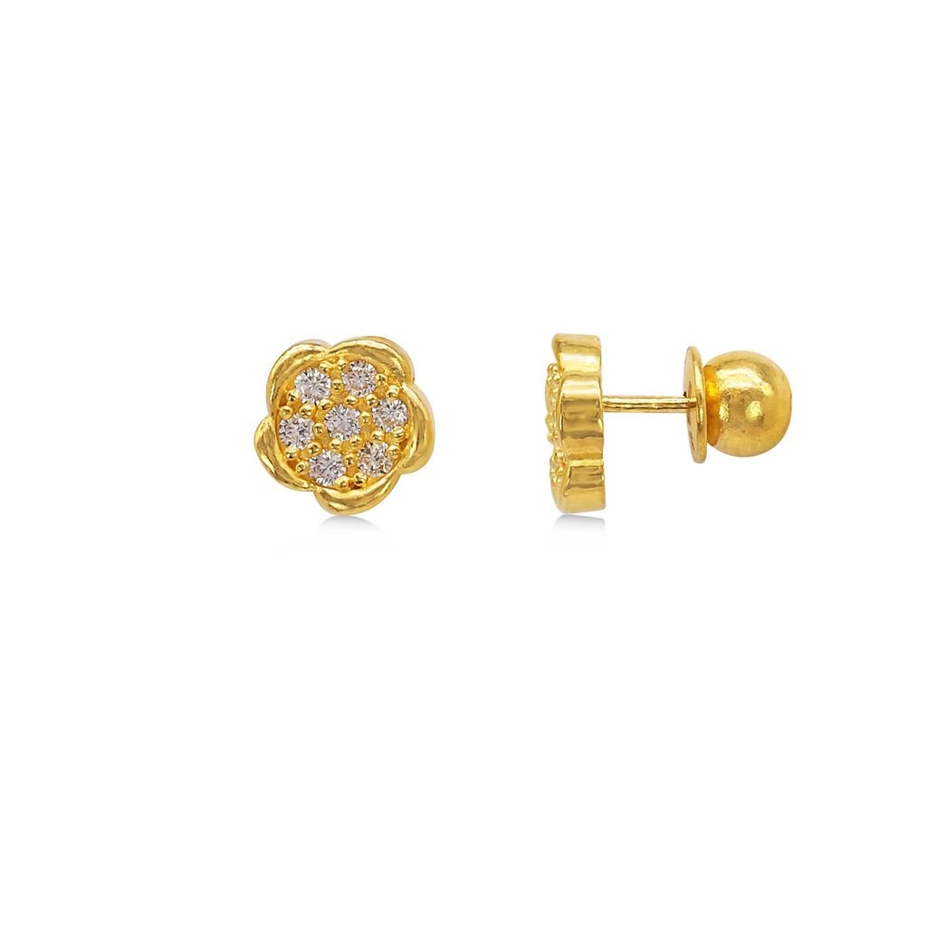 Hoa tai vàng 24K gắn đá CZ DOJI BLE0004200A1CZ1 