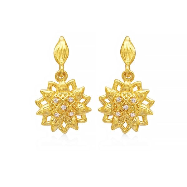 Hoa tai vàng 24K gắn đá CZ DOJI BLE7004120A1CZ1