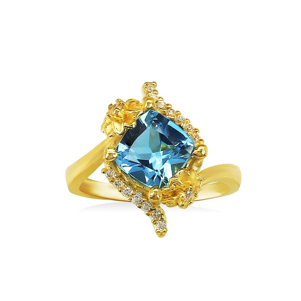 Nhẫn vàng 24K gắn đá topaz DOJI BLR0004050A1TO1 