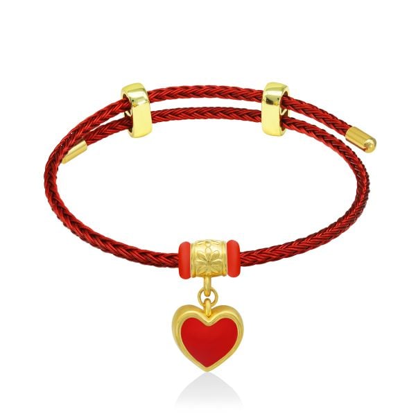 Vòng charm trái tim vàng 24K DOJI BCB6004280A1XX1