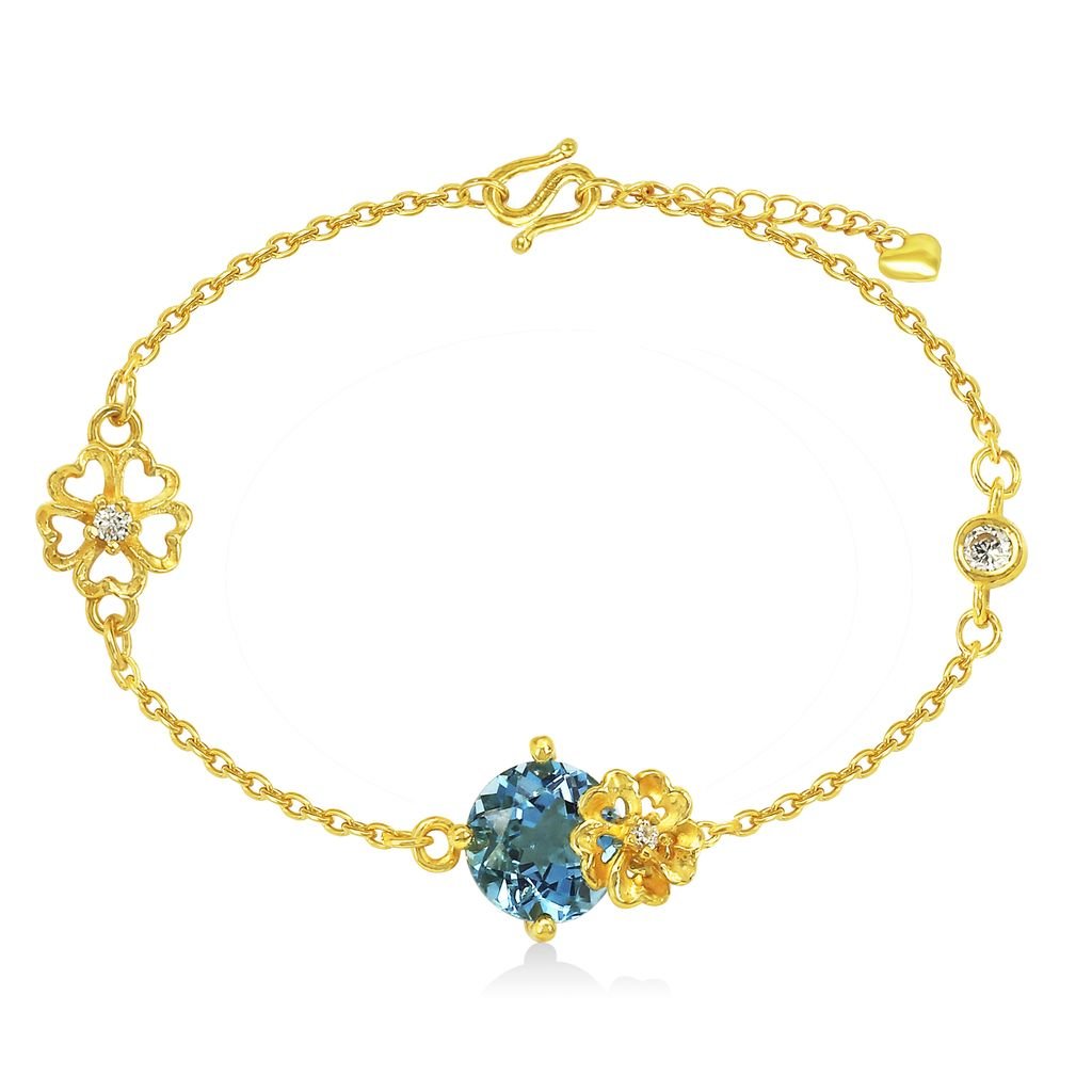 Lắc vàng 24K gắn đá topaz DOJI BLB0004040A1TO1 