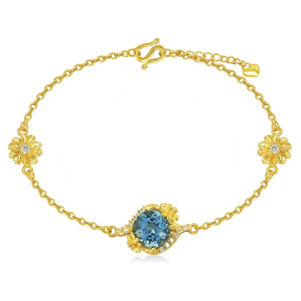 Lắc vàng 24K gắn đá topaz DOJI BLB0004050A1TO1 