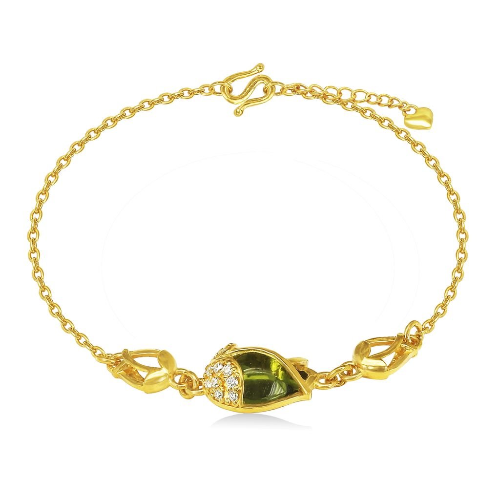 Lắc vàng 24K gắn đá peridot DOJI BLB0004020A1PE1 