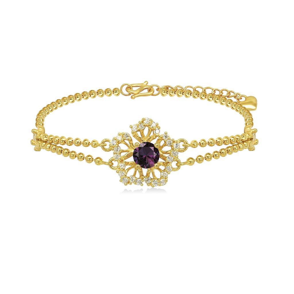 Lắc vàng 24K gắn đá amethyst DOJI BLB0004030A1AM1 