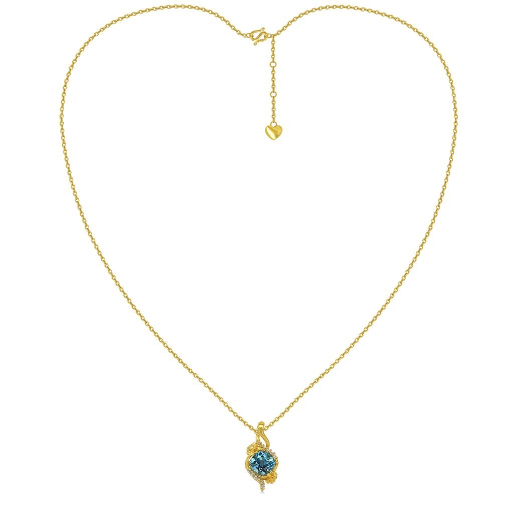 Dây liền mặt vàng 24K gắn đá topaz DOJI BLN0004050A1TO1 