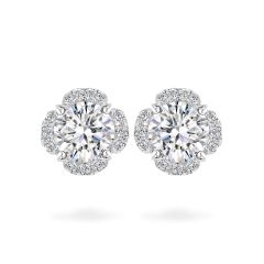 Hoa tai vàng trắng 14K gắn đá CZ DOJI AFEJ000162F2CZ1