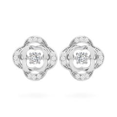 Hoa tai vàng trắng 14K gắn đá CZ DOJI AFEJ000214F2CZ1