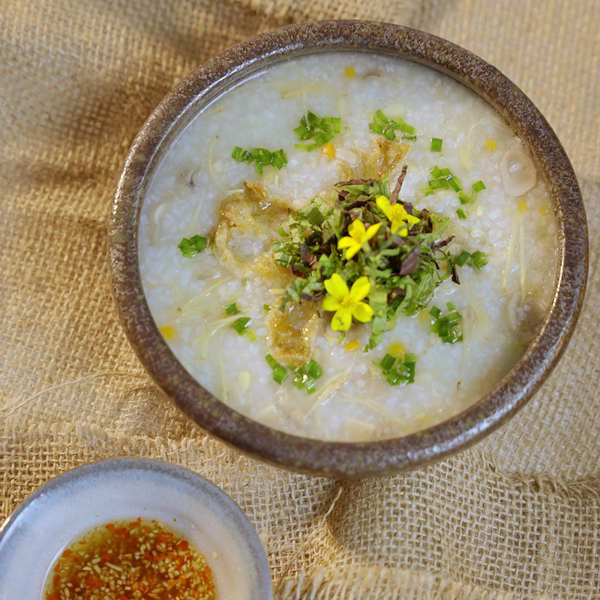  Cháo Nấm Mắm Gừng Hạt Sen 