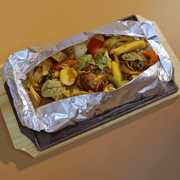  Đậu Hũ Thập Cẩm Nướng Giấy Bạc Ăn Kèm Sốt Trứng Muối 