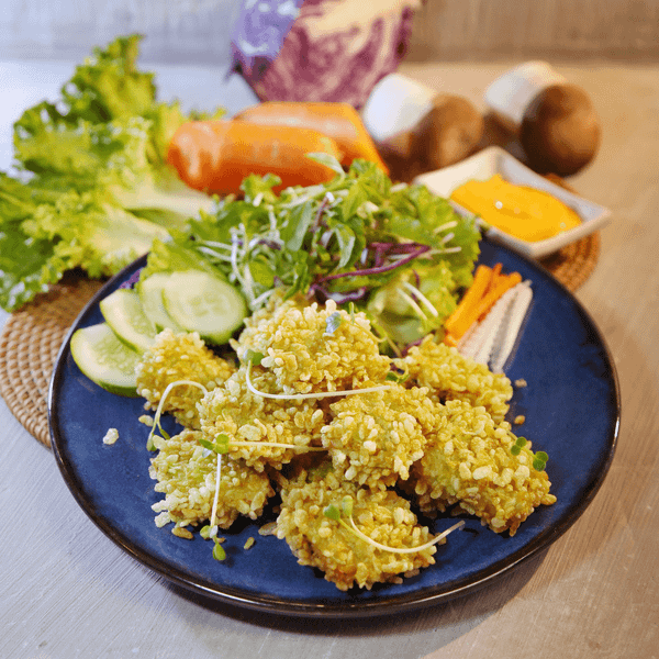  Nấm Tẩm Cốm Sốt Cam 