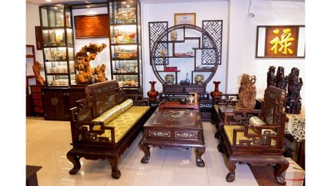 Bộ salon Tứ Quý 6 món - gỗ Chiêu Liêu