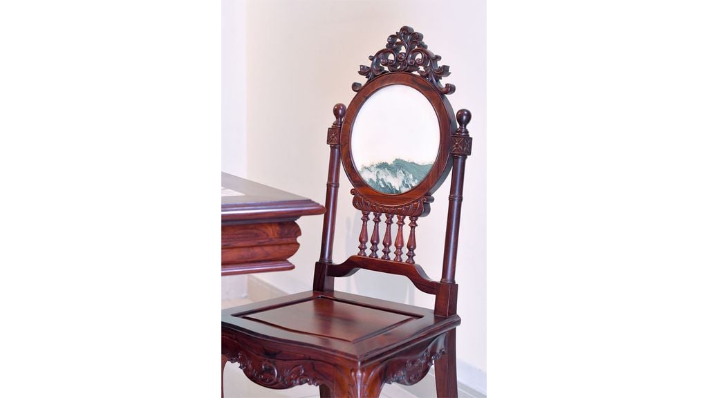 Bộ bàn ăn mặt đá 6 ghế - gỗ Cẩm Lai