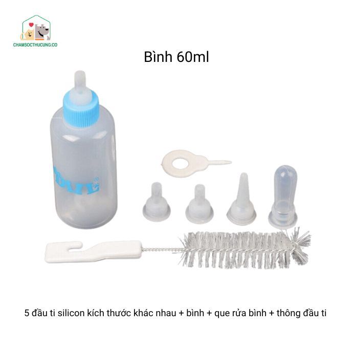  Bình Ti Bình Sữa Chó Mèo Sơ Sinh 60ml, 150ml 