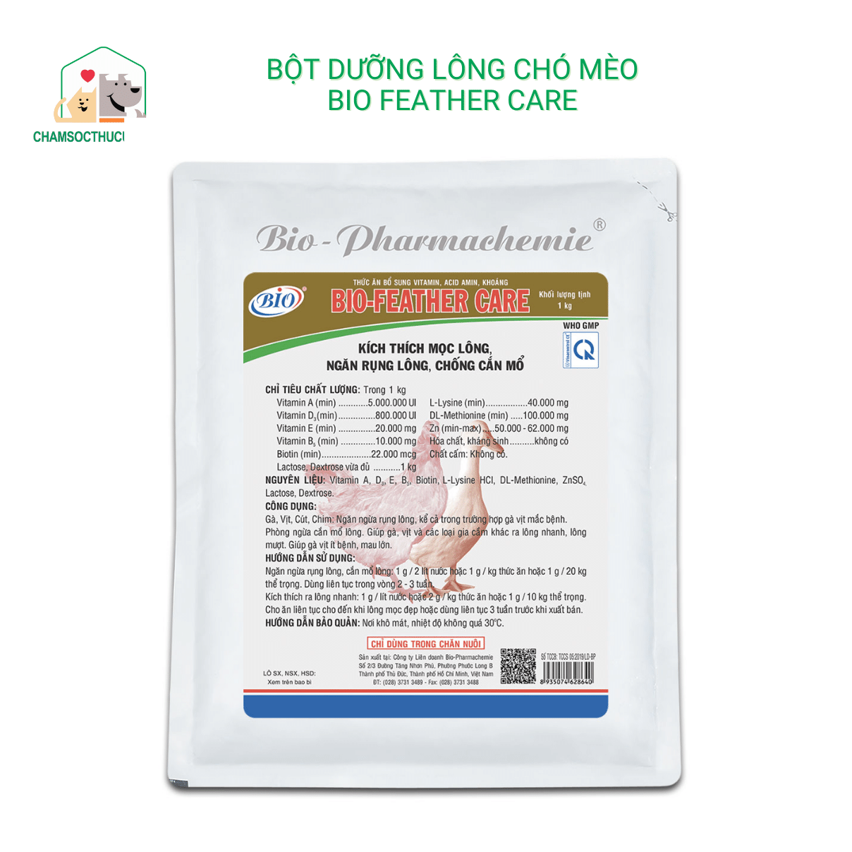  Bột Dưỡng Lông Chó Mèo- Bio Feather Care-100gr 