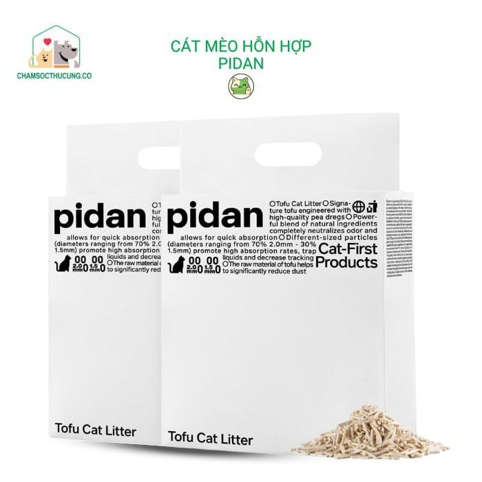  Cát Mèo- Cát Mèo Hỗn Hợp Cát Đậu Nành Và Cát Đất Sét- Pidan- Túi 2.4kg 