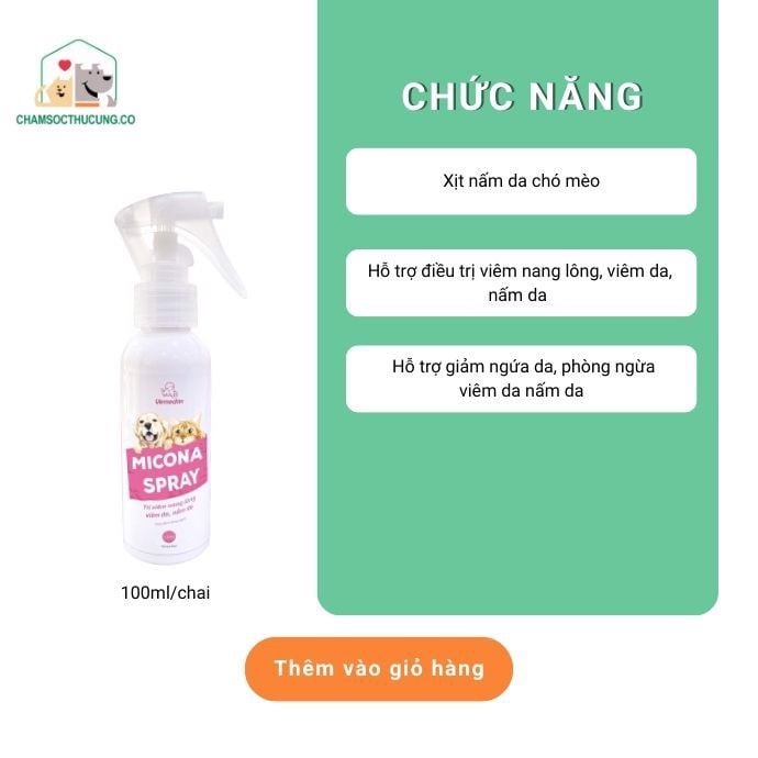  Combo Nấm da chó mèo Micona 