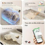  Nhà Vệ Sinh Mèo Tự Động Size Lớn 8L- Wifi - Pet Marvel 