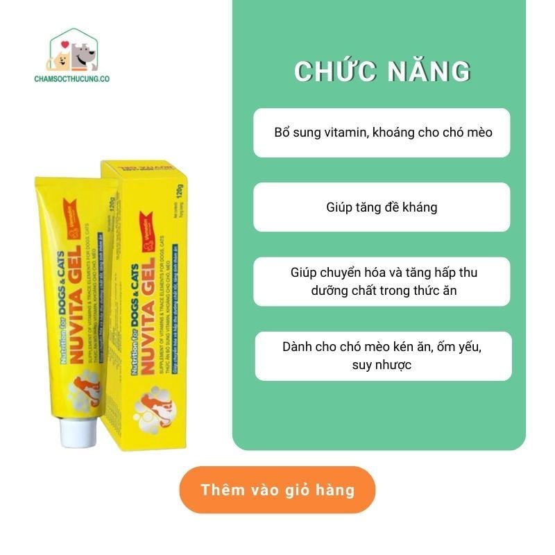  Nuvita Gel- Gel Dinh Dưỡng Bổ Sung Vitamin, Khoáng Cho Chó Mèo- Vemedim 120gr 